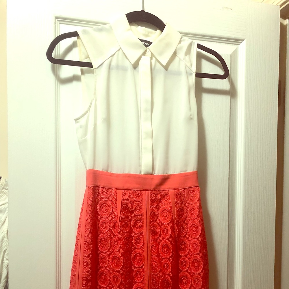 Bebe 00 Coral Lace Dress